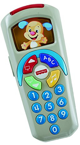 Fisher-Price Jouet D’Éveil Musical La Télécommande De Puppy Rires & Éveil, Stimulation Vue, Ouïe Et Motricité Fine, Jouet Enfant, A Partir De 6 Mois, Version: Italien, DLD33