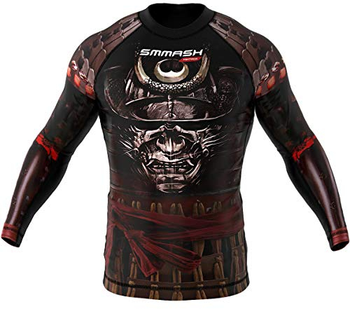 SMMASH Samurai Rashguard Herren Kampfsport Langarm, Sport Longsleeve Atmungsaktiv und Leicht, Sportoberteile für MMA, Krav MAGA, BJJ, Slim Fit Funktionsshirt Herren, Hergestellt in der EU (M)
