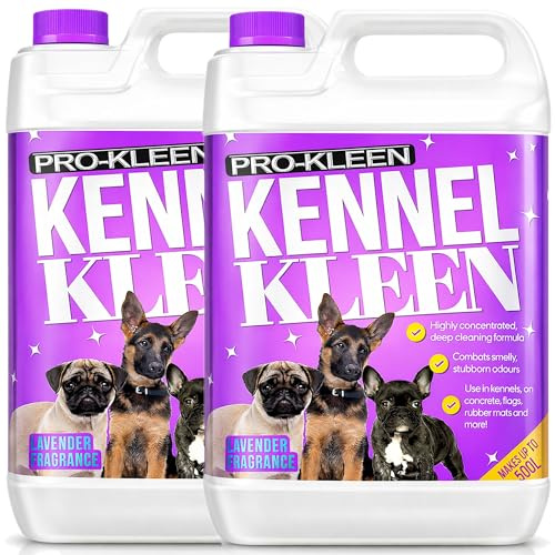 Pro-Kleen Kennel Disinfectant, Cleaner & Deodoriser (Lavender Fragrance) - 10L Pack - Kills 99.9% of Bacteria and Removes Nasty Urine Pet Odours - Suitable for Kennels, Hutches & More