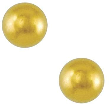 Sterile Chirurgenstahl Ohrstecker mit Kugel 3/4 mm vergoldet, Edelstahl, Ohne Stein.