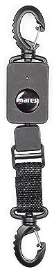 Mares Erwachsene Standard Retractor Edelstahl with Lock Befestigung, Black, One Size