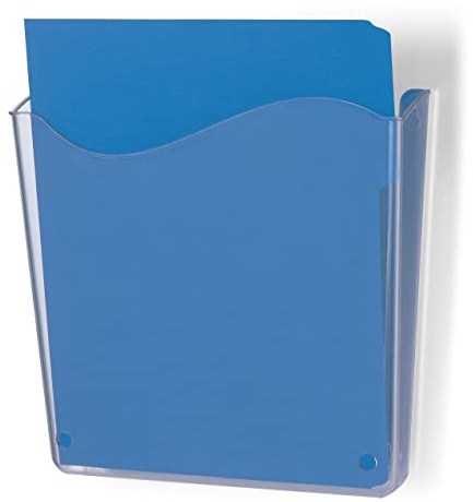 Officemate Vertical Wall File, Letter Size, Durable Unbreakable Plastic Organizer, Mountable Wall or Partition File Holder, Clear (21674)