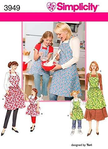 Simplicity Schnittmuster 3949 – Schürzen Größen: A (S-M-L/S-M-L)