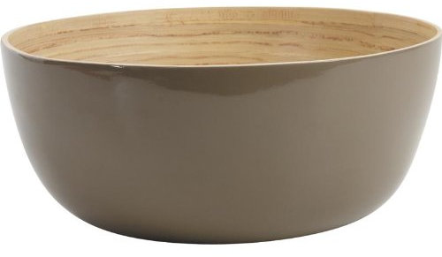 Saladier en bambou laqué taupe Taupe Ø30