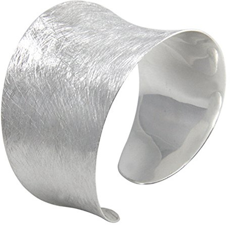 Silber Armreif Goldschmiedearbeit aus Deutschland (Sterling Silber 925, mattiert) Breite 35 mm Damen Armband Armspange