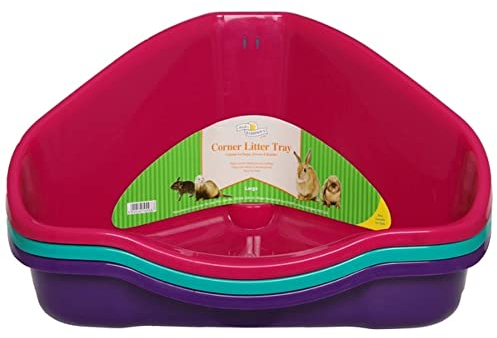 Walter Harrison's Corner Pet Toilet Litter Tray For Small Animals - Rabbits, Degus, Ferrets, Cats - Large - 49 cm