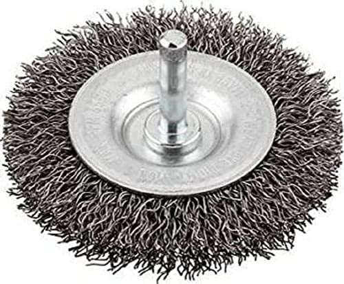 kwb Brosse à disque très grossière, fil d'acier HSS très épais, Ø 100 mm pour le métal et la pierre, brosse métallique pour perceuse y compris tige hexagonale E6.3, pour dérouiller, décalaminer