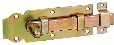 Door Hinge with Knob Handle with Fixed Loop Yellow-Galvanised