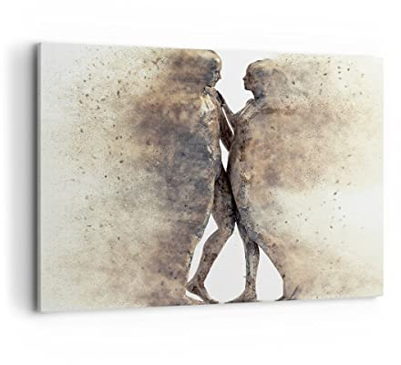 Bilder auf Leinwand 100x70cm Leinwandbild Staub eine Frau ein Mann der Liebe Groß Wanddeko Bild Schlafzimmer Deko Wandbilder Dekoration Wohnzimmer Wall Decor Canvas Wand Kunstdruck Art AA100x70-3102