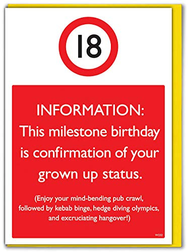 Brainbox Candy - Funny Birthday Cards Silly Humorous Happy Birthday - '18th Birthday Card' - Perfect For Friends Mates Him Her Boyfriend Girlfriend Son Daughter
