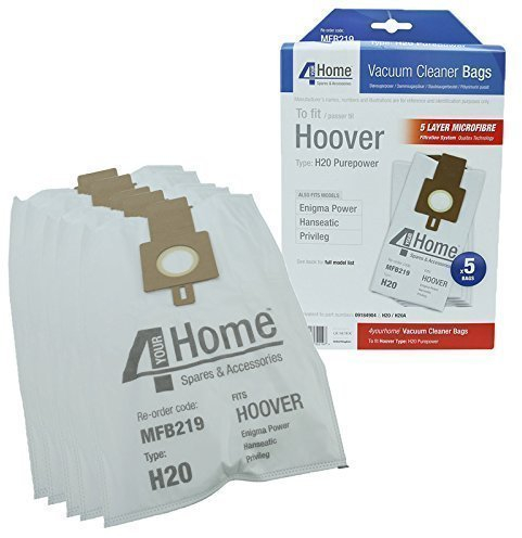 4YourHome Deluxe H20 Type High Filtration Microfibre Dust Bags for Hoover PurePower & Enigma Vacuum Cleaners