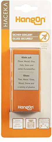 Haceka Klebebefestigung HangOn 2te Generation, Messing, Silber, 15 x 15 x 9 cm