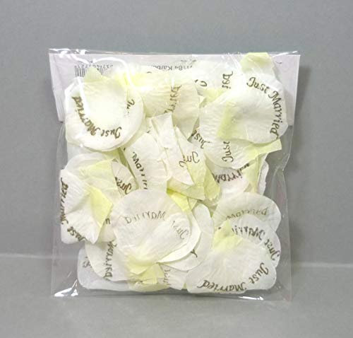Cepewa Streudeko Rosenblüten mit Schriftzug Just Married in Creme 150 Blätter