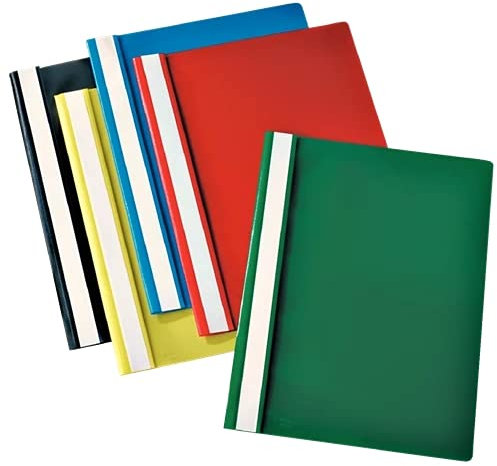 Esselte A4 Plastic Report Files, Pack of 10, 160 Sheet Capacity, Assorted Colours, 5629010