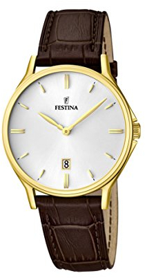 Festina Herren Analog Quarz Uhr mit Leder Armband F16747/1