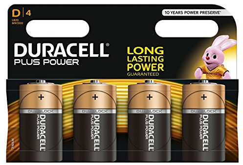 DURACELL Lot de 2 blisters de 4 piles Plus Power MN1300 Mono D LR20
