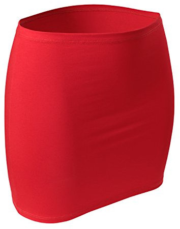 CFLEX - Minifalda de algodón, faja combinable, alargador para camiseta, para mujer rojo XL-XXL