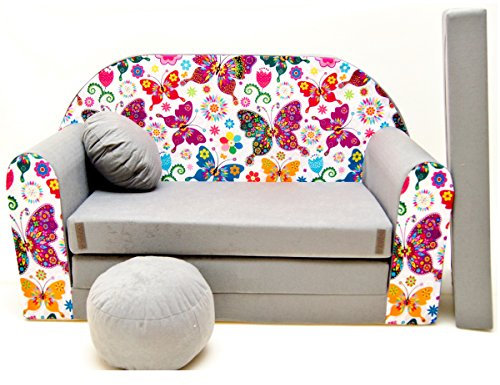 Welox Kindersofa Spielsofa Minicouch aus Schaum Kindersessel Kissen Matratze Farbwahl (A33)