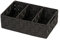 WENKO Organizer Mod. Adria, Aufbewahrungskorb mit 3 Fächern und praktischem Griff, feste Trennwände, hochwertiges Kunststoffgeflecht mit Metallstangen für extra Stabilität, 32 x 10 x 21 cm, Schwarz