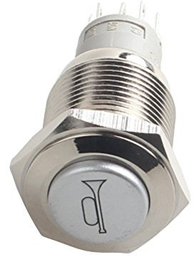 Mintice 12V Blu LED Veicolo Auto Momentaneo de Corno Pulsante Interruttore in Metallo Interruttore de Clacson Altoparlante Bilanciere 16mm On off
