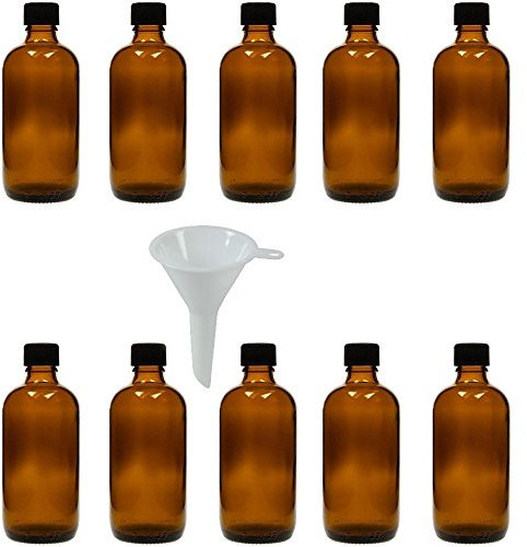 10 Tropfflaschen 100 ml, Apothekerflaschen in Braunglas inkl. Tropfeinsatz