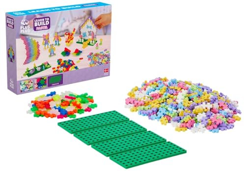 Plus-Plus 5009 Geniales Konstruktionsspielzeug, Learn to Build Pastell, Bausteine-Set, 600 Teile