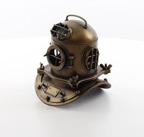 Unbekannt DEKO TIEFSEETAUCHER Helm TAUCHERHELM MARITIM Jules Verne ANTIK Stil Metall NEU
