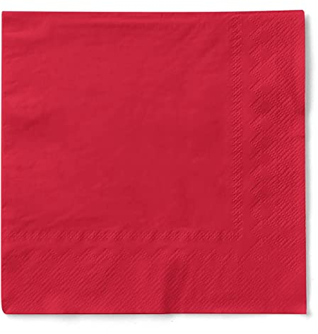 Sovie HOME Uni Tissue Servietten Rot, 33x33cm, saugstark und hochwertig, vielseitig kombinierbar, 20 Stück