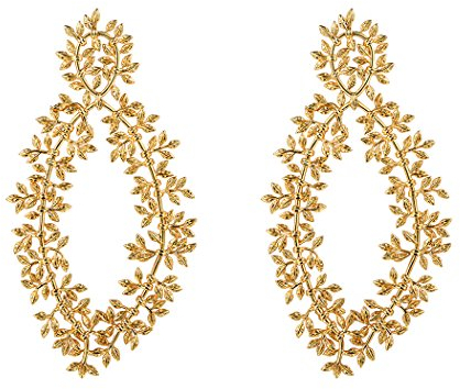 Suplight Damen Ohrstecker 18k Vergoldet Ast Zweig Blätter Design Statement Ohrringe Elegant Mädchen Frauen Ear Studs Ohrschmuck Accessoire für Valentinstag Geburtstag
