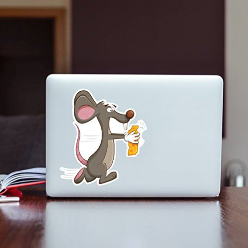 Influent-uk Souris avec autocollants en vinyle pour décoration murale, voiture, ordinateur portable, Mac (grand format 20 x 18 cm)