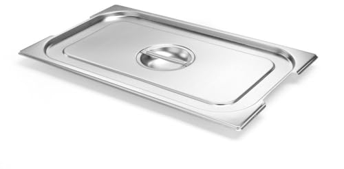 HENDI Gastronorm Deckel, mit Griffausparung, für Gastronormbehälter, Temperaturbeständig von -40° bis 300°C, Heissluftöfen-Kühl- und Tiefkühlschränken-Chafing Dishes, GN 1/2, 325x265mm, Edelstahl