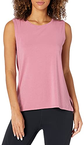 Amazon Essentials Damen Yoga-Tanktop Aus Weicher Baumwolle Mit Lockerer Passform (In Übergröße Erhältlich), Zartrosa, L