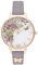 Olivia Burton Analog Quarzuhr für Damen mit Graues Lederarmband - OB16EG129