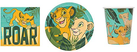 Lion King Party Supply Set for 16- Plates, Napkins & Cups