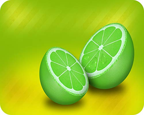 Large Lime Glass Worktop Saver- Kitchen Worktop Protector with Lime Fruit Design - Tempered Glass Chopping Cutting Board for Food Prep Baking Pastry - by Pearl Glass (50 x 40cm Large)