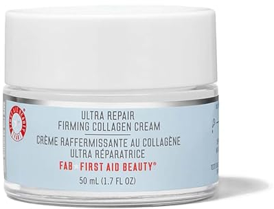 First Aid Beauty Ultra Repair Straffende Kollagen-Creme, Tagescreme & Nachtcreme mit Niacinamid, Kollagen, Peptiden, hydratisiert, glättet und strafft die Haut, 50ml