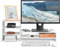 Monitorständer Weiß, Monitorerhöhung mit Schublade Bildschirmerhöhung PC Monitor Erhöhung mit 3-lagigem Ablagefach für Laptop Computer Laptop Drucker
