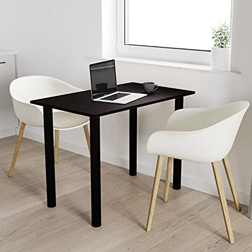 AKKE mikon 80x50 | Esszimmertisch - Esstisch - Tisch mit SCHWARZEN Beinen - Küchentisch - Bürotisch | WENGE