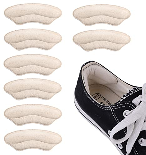 Molain Lot de 4 paires de coussinets de talon autocollants pour chaussures invisibles pour chaussures lâches pour femmes et hommes Protection des Anti-frottements Anti-ampoules (couleur de la peau)
