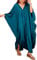 Bsubseach Women Casual Kaftan Batwing Sleeve Plus Size Swimsuit Cover Up Maxi Beach Dress Peacock Blue