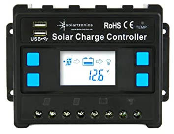 solartronics Laderegler 12V/24V blau 20A 30A 40A 50A 60A Photovoltaik Solarladeregler Solar PV (50A)