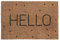 Relaxdays Fußmatte Kokos, Hello Schriftzug & Punkte, Fußabtreter 40x60 cm, wetterfest, Haustürmatte innen & außen, bunt