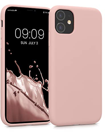 kwmobile Hülle kompatibel mit Apple iPhone 11 Hülle - gummierte TPU Silikon Handyhülle - Schutzhülle für kabelloses Laden - Case in Orange Clay