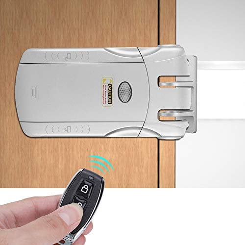 Electronic Locks Keyless Auxiliary Lock Zinc Alloy Invisible Door Lock 20m Remote Unlock, Touch Unlock and Bluetooth Unlock(Silver)