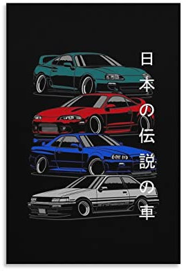CETE JDM-Auto-Poster Nissan GTR Supra MK4 Wandposter, Modernes Familien-Schlafzimmer Dekor, 30 x 45 cm