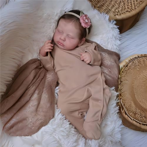 Bambole reborn Femmina 20 pollici con dettagli realistici del viso e sembra un vero bambino Fatto A Mano Lavabile Corpo in vinile morbido Bambola Originali Reborn Con una tuta rosa