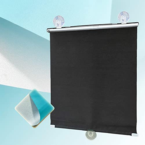 KOOEIN Verdunkelungsvorhang-mit Saugnäpfen Sonnenschutz Rollo, UV-Schutz, Thermo Gardinen, für Sichtschutz, Blickdicht Jalousien, fensterrollo mit Stärke Saugnäpfe,Black-50x125cm/20x49in