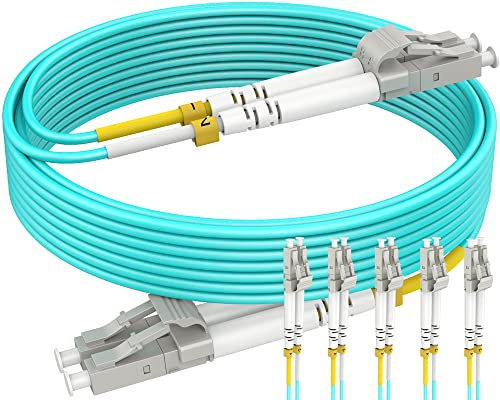 RamboCables Lot de 5 câbles patch LWL OM4 LC vers LC 0,5 m - Duplex LSZH - 100 Gbit/s 50/125 µm