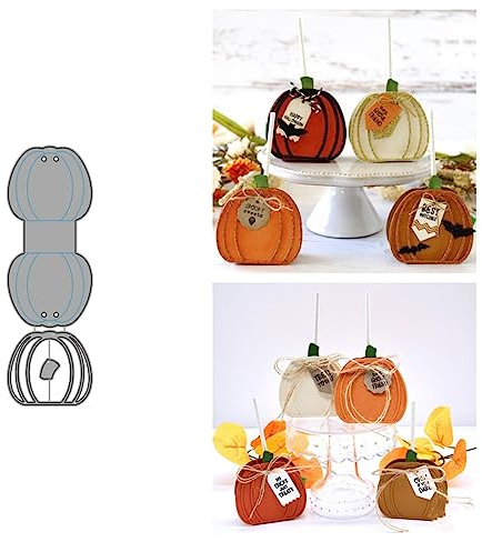 Sredwtk Kürbis Stanzschablonen Box Schachtel DIY Cutting Dies Weihnachten Papierbasteln Schablonen für Scrapbooking, Fotoalbum, Karte, Papier Dekoration, Geschenk