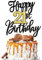 Xsstarmi 1 Pack Happy 21st Birthday Cake Topper Glitter Cheers to 21 Years Cake Pick 21 Years Anniversary Happy 21th Birthday Party Cake Decorations Supplies Gold